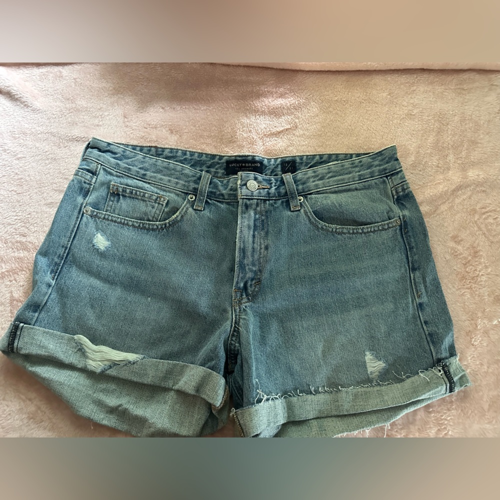 Lucky brand jean shorts. Only tried on. Never worn out. Size 12